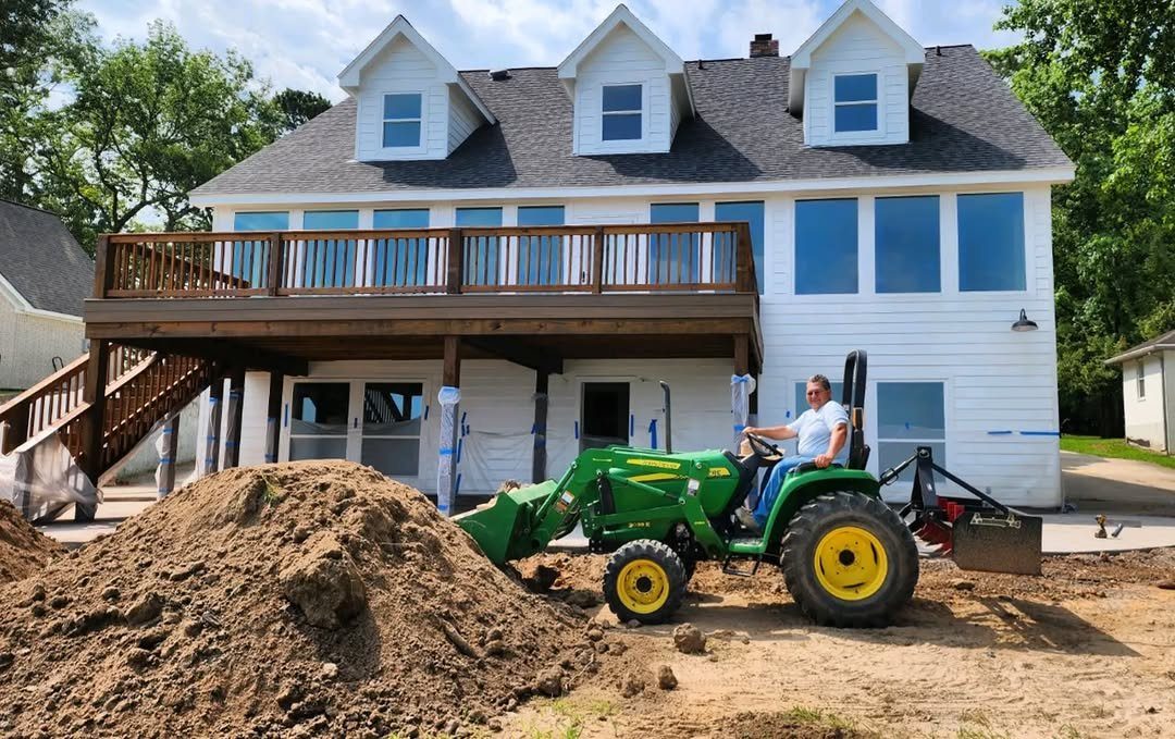 A whole-home renovation in progress with the framing exposed